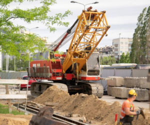 Roboty przy rozbudowie układu torowego stacji metra Kabaty