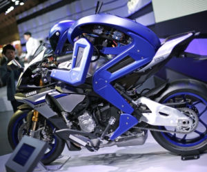 Yamaha's autonomous motorcycle-riding humanoid concept