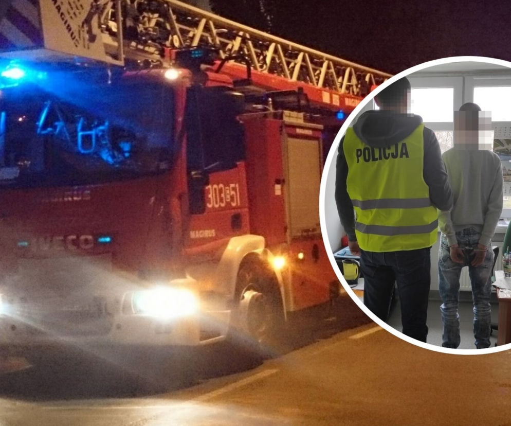 Piotrków Trybunalski. Policja zatrzymała PIROMANA! Był na tyle cwany, że w trakcie ucieczki... PRZEBRAŁ SIĘ 