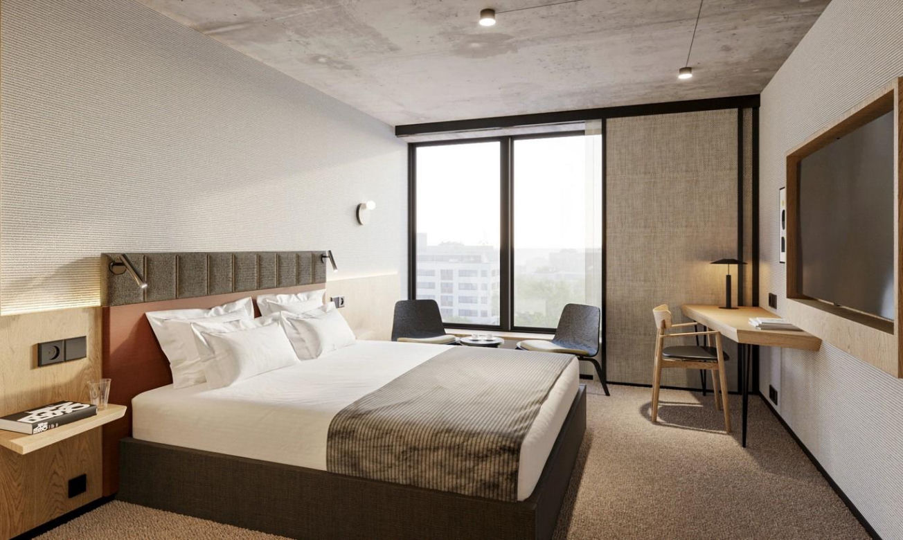 Qubus Hotel Katowice i jego nowoczesne wnętrza. Jest drewno, szkło i wełna