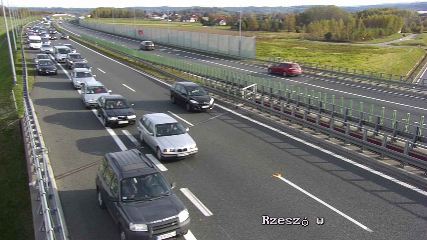 Korek na autostradzie A4 w Małopolsce