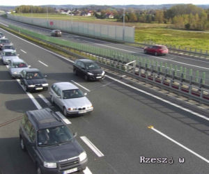 Korek na autostradzie A4 w Małopolsce