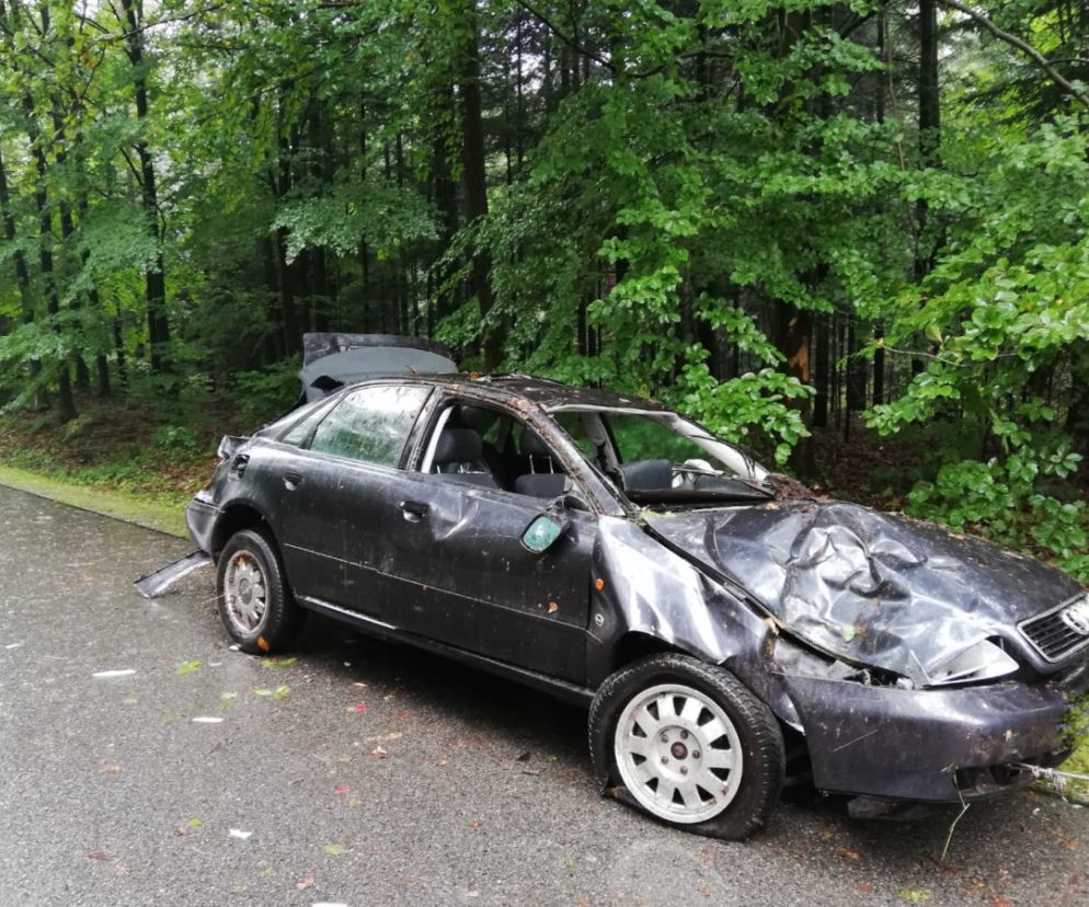 Tragiczna śmierć na drodze. 23-latek uderzył w drzewo i dachował