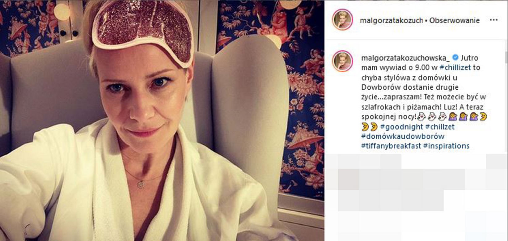 Małgorzata Kożuchowska chroni mamę przed wirusem