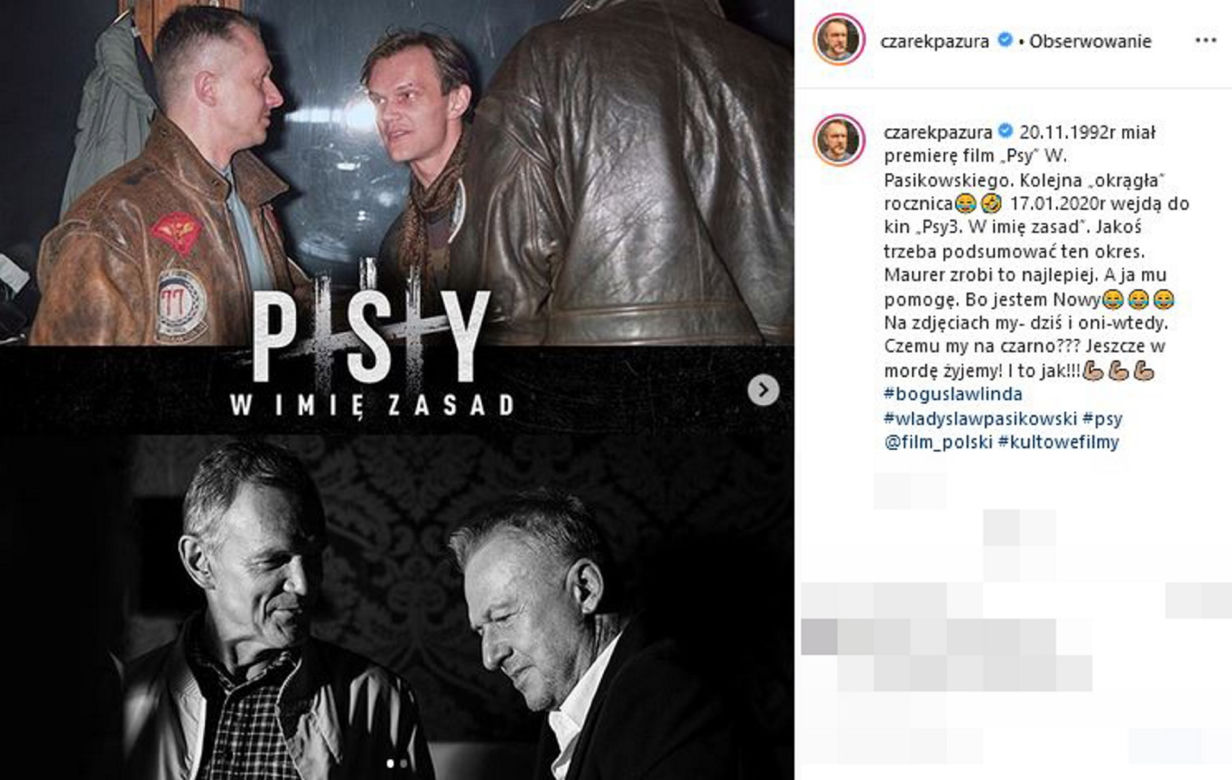 Cezary Pazura- tak zminiał się w "Psach" 