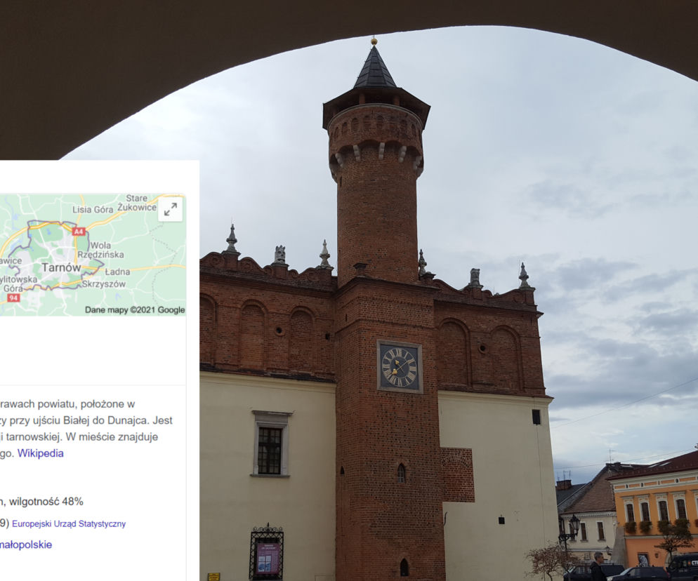 Tarnów to jedno z największych miast w Polsce? Tak przynajmniej wynika z Google