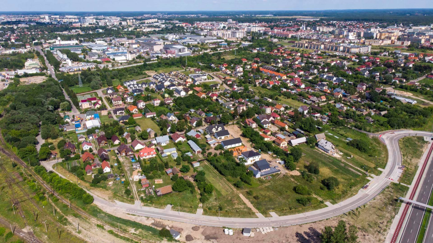 Trasa niepodległości z lotu ptaka. To największa drogowa inwestycja w Białymstoku