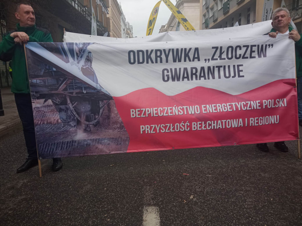 Protest górników w Warszawie