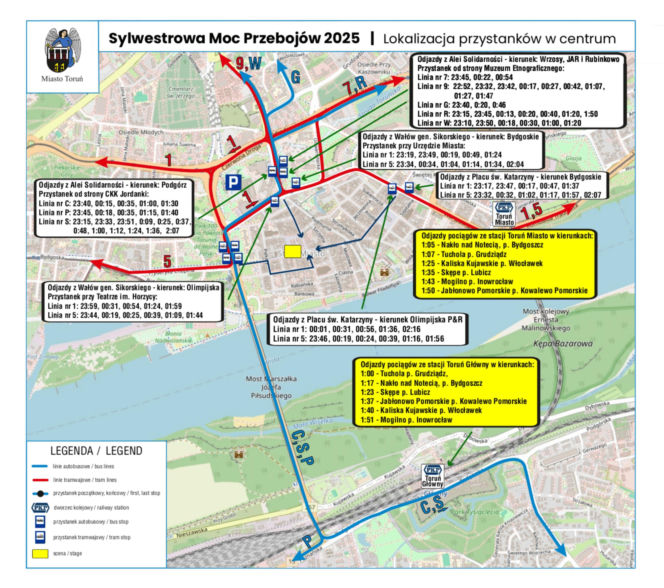 Sylwestrowa Moc Przebojów 2025/26 w Toruniu: Informacje organizacyjne