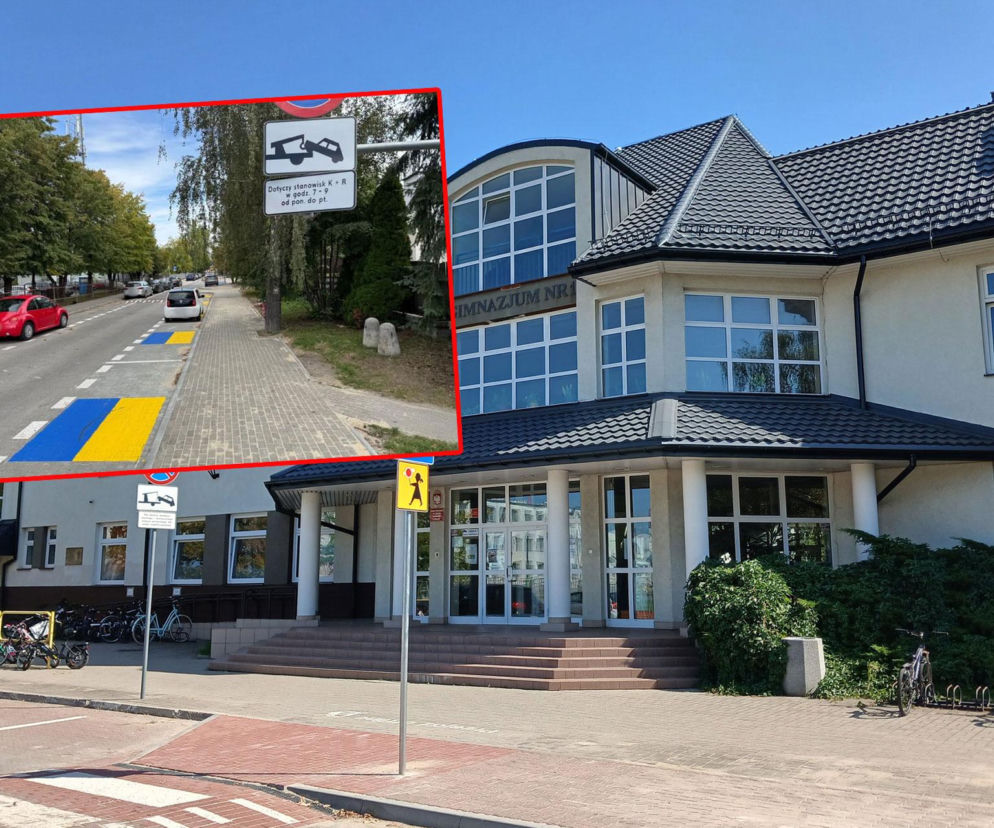 Mieszkańcy Raszyna oburzeni kolorami parkingu pod szkołą. Myśleli, że to tylko dla Ukraińców