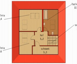 Projekt Murator D33 Nieduży - Plan piętra