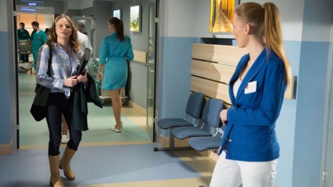 Na dobre i na złe odc. 633. Aneta Gniewosz (Natalia Rybicka) Wiktoria Consalida (Katarzyna Dąbrowska)