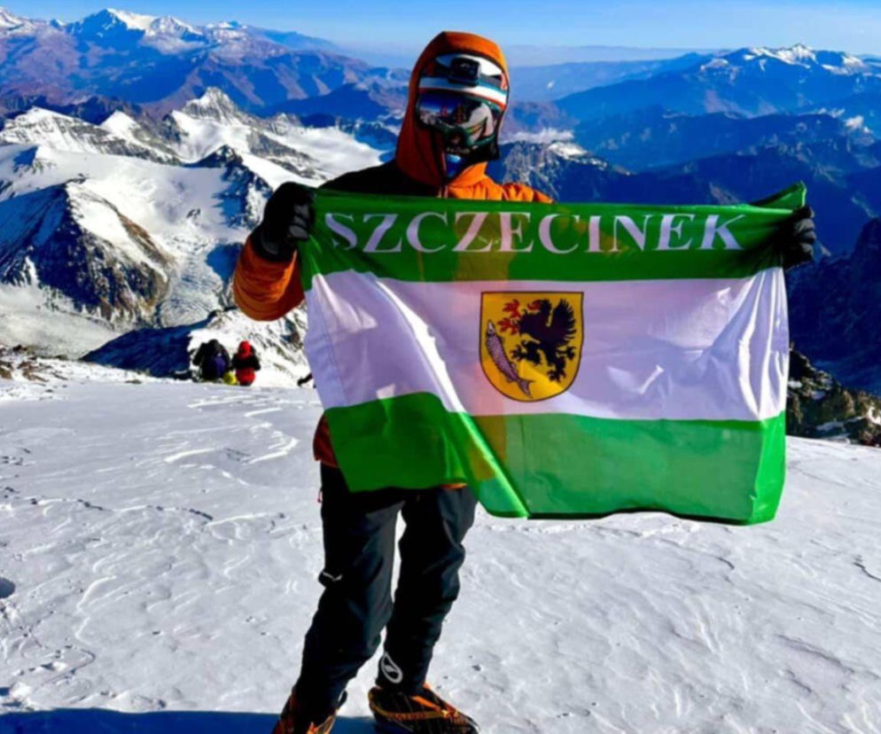 Łukasz Klein podczas wejścia na Aconcaguę