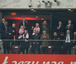 Karol Nawrocki i Przemysław Czarnek na mecze Polska - Albania