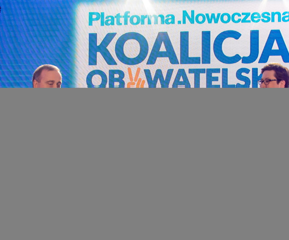 Katarzyna Lubnauer przewodnicząca Nowoczesnej i Grzegorz Schetyna przewodniczący PO