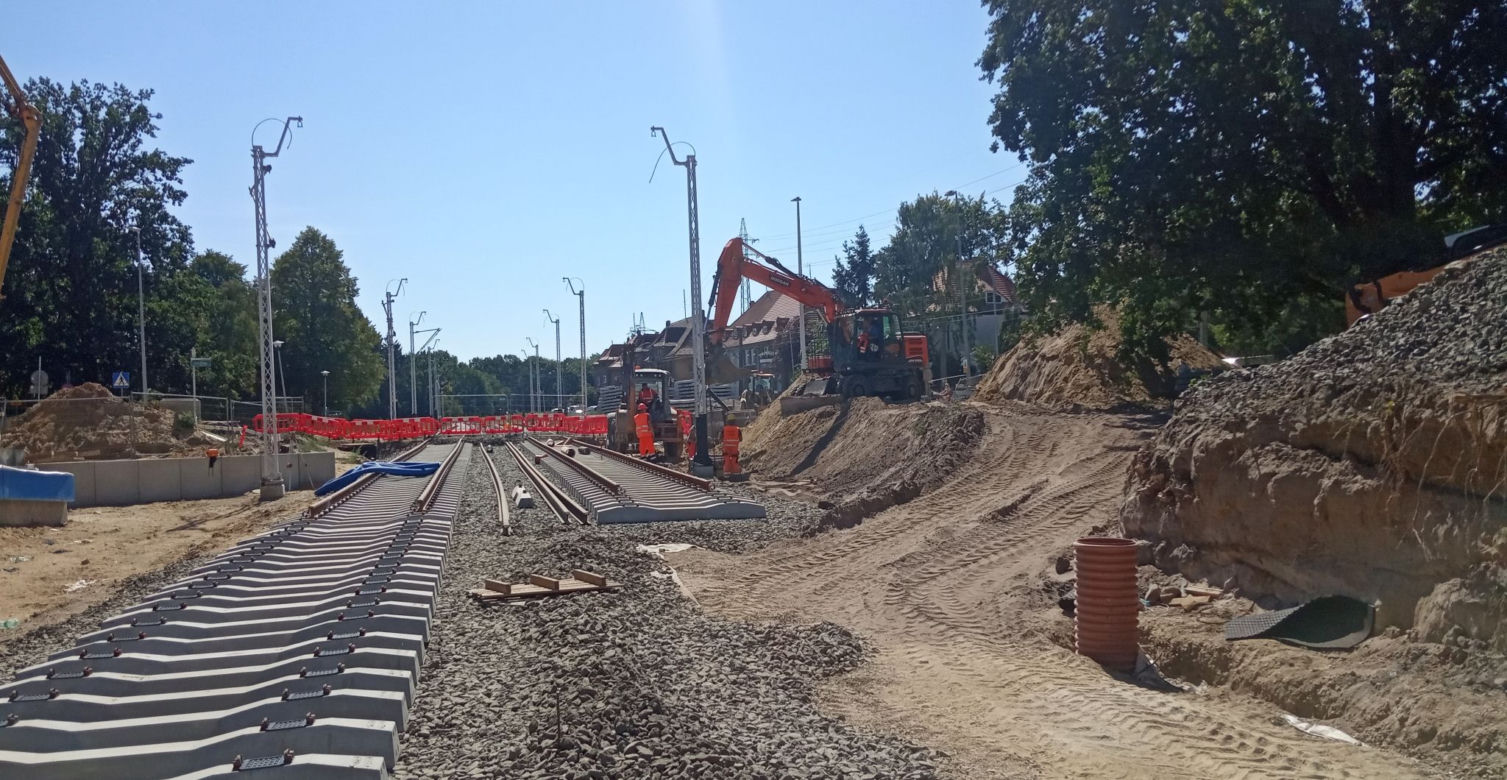 Budowa węzła Łękno - siearpień 2020