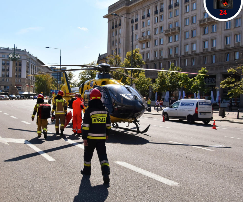 Śmigłowiec zamiast karetki w centrum Warszawy