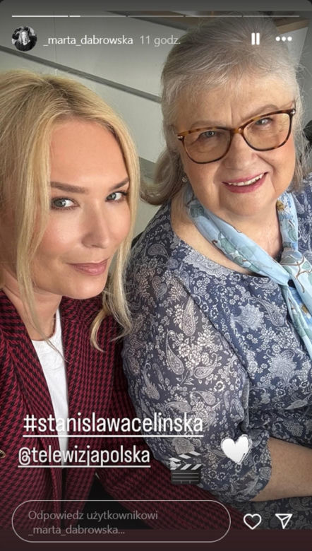 Barwy szczęścia na planie. Amelia (Stanisława Celińska), Karolina (Marta Dąbrowska)