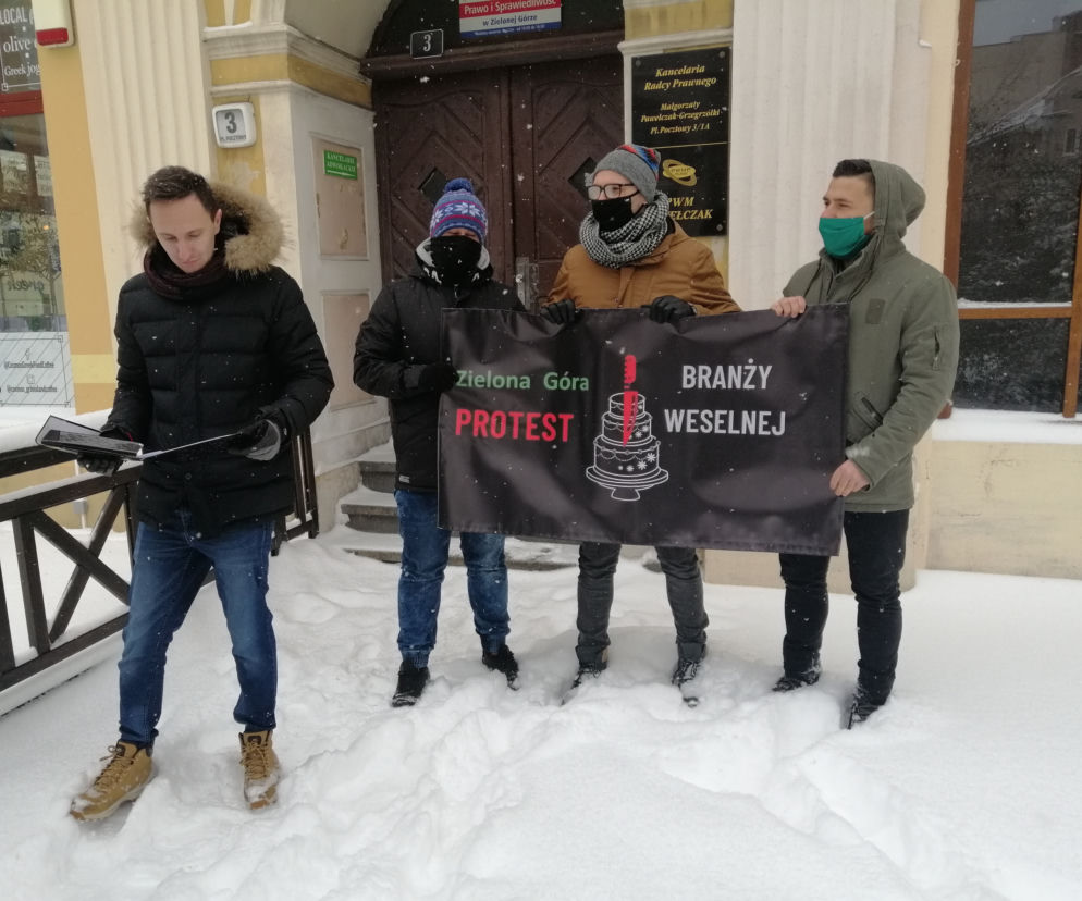 Protest branży weselnej w Zielonej Górze
