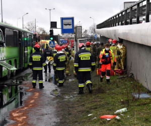  Miejsce zderzenia dwóch autobusów na ul. Gdańskiej w Szczecinie
