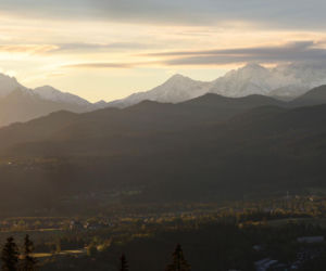 Widok na Tatry po opadach śniegu