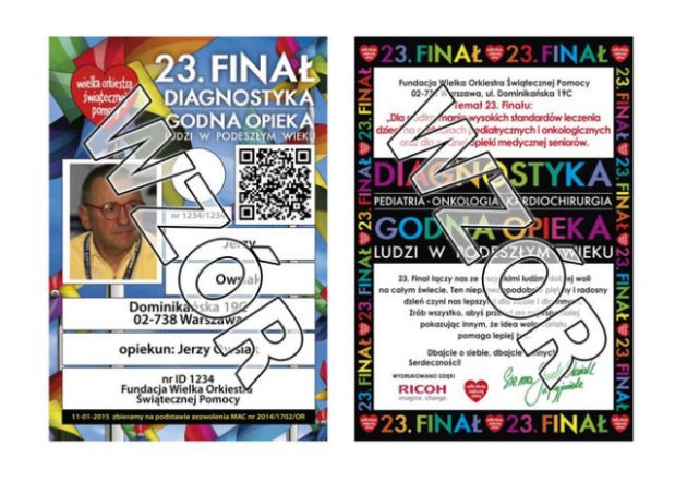 Identyfikator WOŚP 2015 wzór