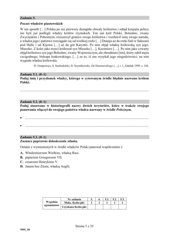 Matura 2020 ARKUSZE CKE: Historia