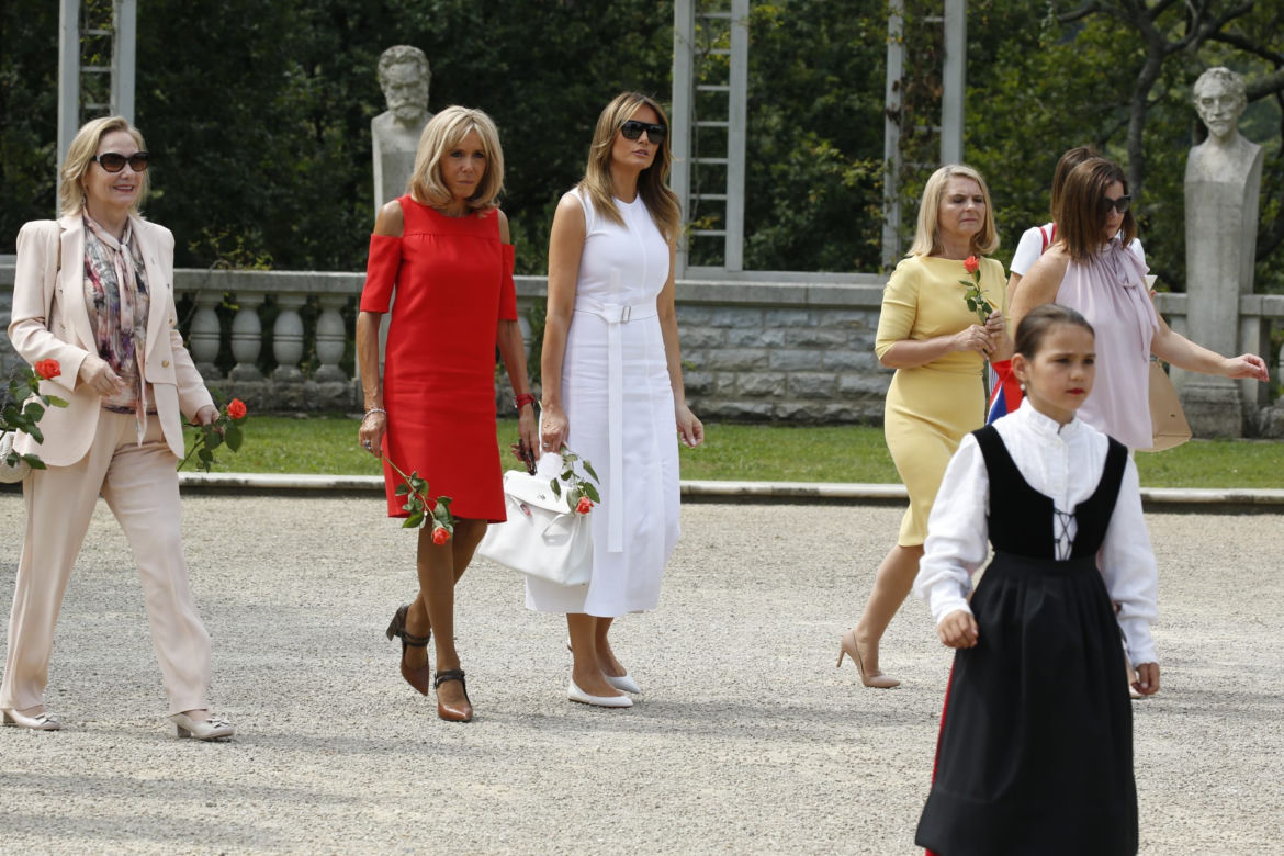 Małgorzata Tusk z Melanią Trump i Brigitte Macron