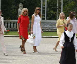 Małgorzata Tusk z Melanią Trump i Brigitte Macron