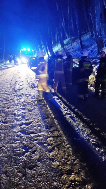 Jelna. Kobieta straciła panowanie nad peugeotem i uderzyła w skarpę. Trafiła do szpitala razem z dzieckiem