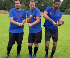 Barwy szczęścia nowy sezon na planie. Michał (Gamou Fall), Marcin Kodur (Oskar Stoczyński), Damian (Michał Lesień-Głowacki)