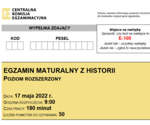 Matura rozszerzona 2022 historia