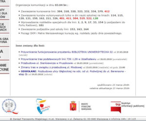 Komunikacja miejska na Wielkanoc