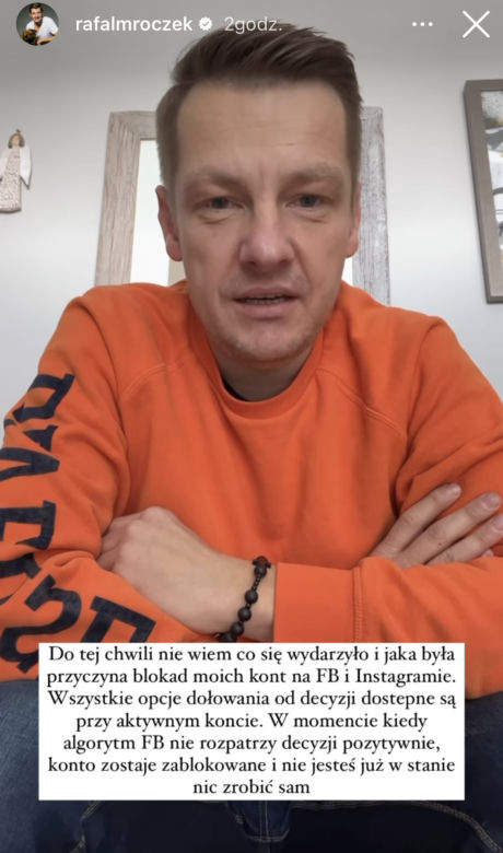 Marcin Mroczek prosi o pomoc w odzyskaniu konta na social mediach
