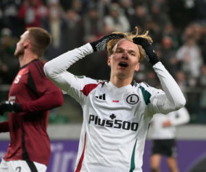 Karol Nawrocki na meczu Legia Warszawa - Sparta Praga