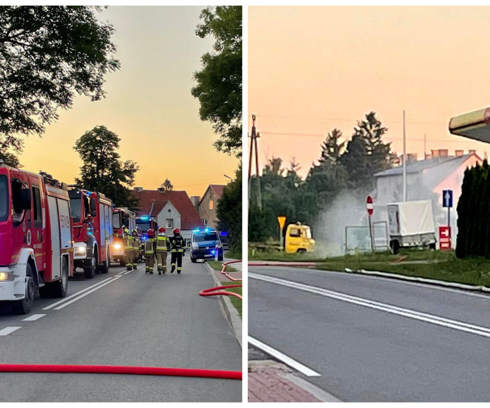 Dźwierzuty. Awaria zbiornika z gazem na stacji paliw. Ewakuowano 19 mieszkańców [FOTO]