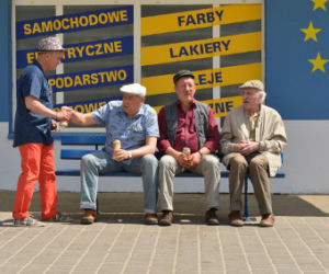 Ranczo 8 sezon. Pietrek (Piotr Pręgowski), Hadziuk (Bogdan Kalus), Solejuk (Sylwester Maciejewski), Stach Japycz (Franciszek Pieczka)