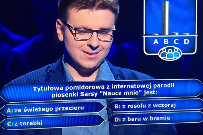 Milionerzy: z czego jest pomidorowa w parodii piosenki Sarsy?