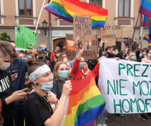 Protest podczas wizyty Adrzeja Dudy