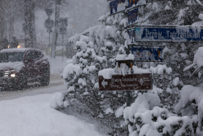Intensywne opady śniegu w Zakopanem
