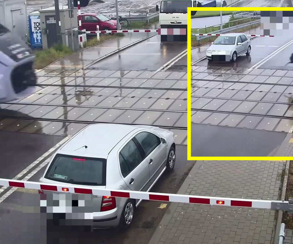 Ominął rogatkę i wjechał tuż przed pociąg! Szokujące zdarzenie pod Ostrowią Mazowiecką [ZDJĘCIA].