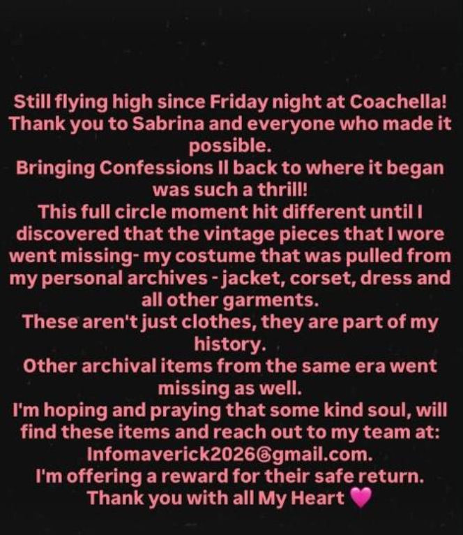 Oświadczenie Madonny na Instagramie