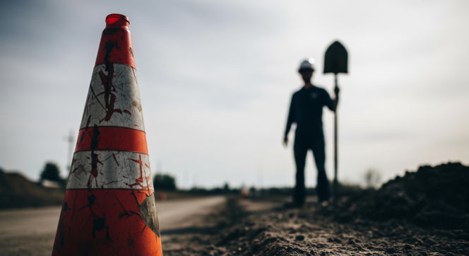 Pijani drogowcy kierowali ruchem. Nietypowe narzędzie zamiast lizaka