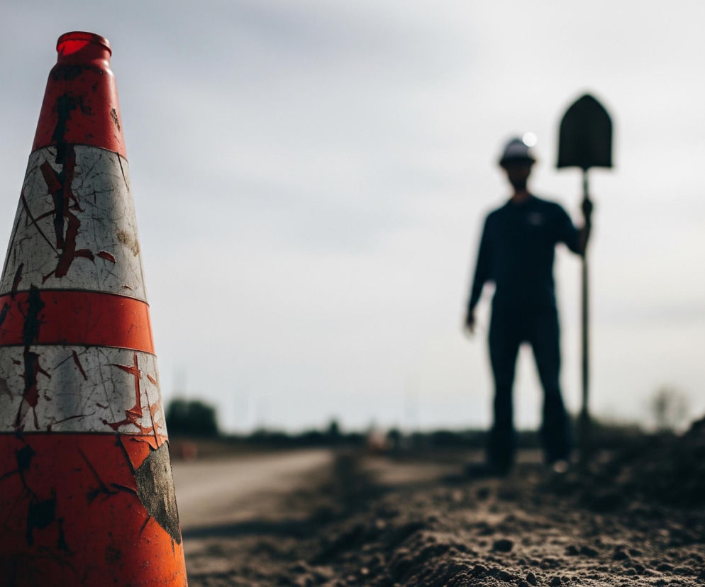 Pijany drogowiec kierował ruchem w Niezdarze. Zamiast policyjnego lizaka użył nietypowego narzędzia