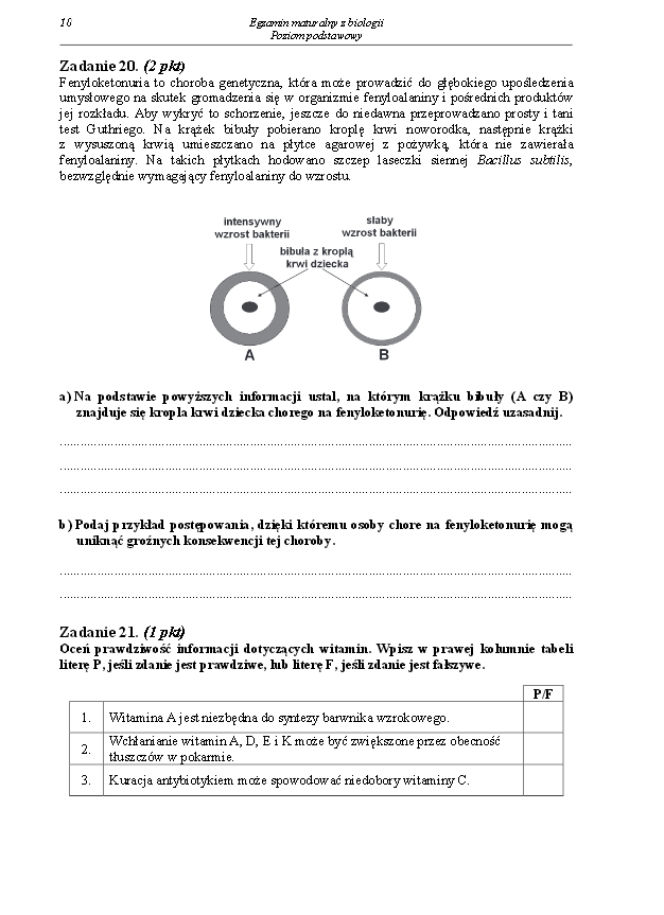 Arkusz biologia podstwowy matura 2014