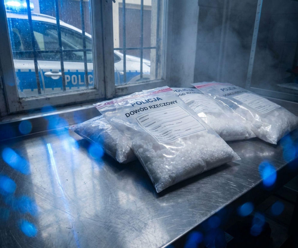 Zabezpieczone narkotyki w workach dowodowych