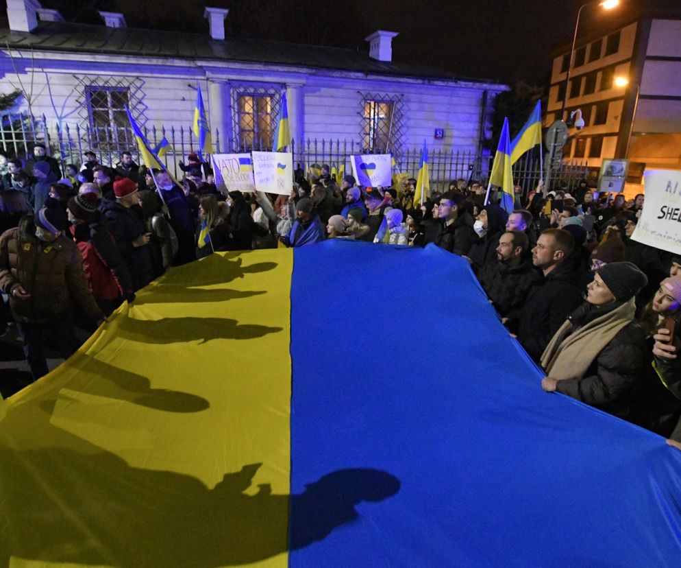 Kolejny protest pod ambasadą Rosji w Warszawie