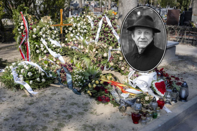 Tak dziś wygląda grób Edwarda Linde-Lubaszenki. Dwa miesiące po pogrzebie nadal cały w kwiatach