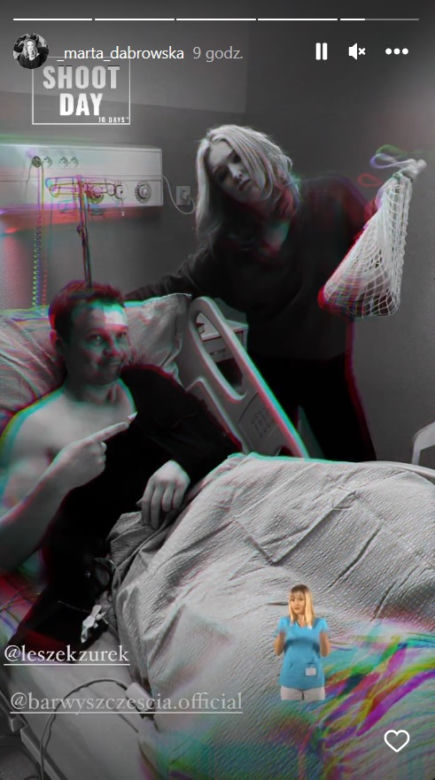 Barwy szczęścia na planie: Bruno (Lesław Żurek), Karolina (Marta Dąbrowska)