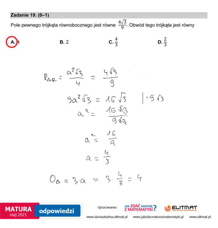 Matura 2021, matematyka poziom podstawowy. Odpowiedzi eksperta